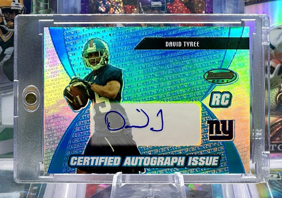 Bowmans Best Rookie RC 2003 autógrafo automático/499 azul David Tyree New York Giants Foto 1 de 2