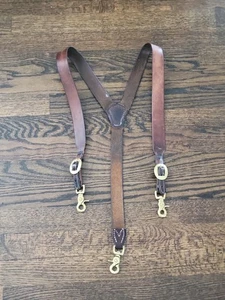 Vollleder Handarbeit braun Hosenträger Messingverschluss Cowboy Western robust Gr. S - Bild 1 von 6