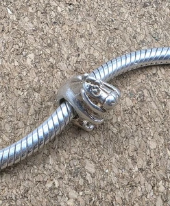 Autentico Disney Eeyore di Winnie The Pooh Argento Sterling Charm Perla 925 - Foto 1 di 4