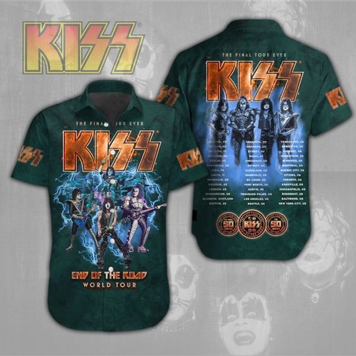 PALM ANGELS Abito manica corta fascia bacio camicia hawaiana