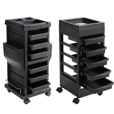 Carro trolley salón de belleza plástico salón estilista rodante 6/5 cajones 4 ruedas Foto 1 de 2