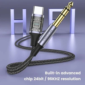 Cavo TRS da USB C a 6,35 mm 1/4 di pollice 3,28 piedi/1 m, adattatore audio da tipo C a 1/4 Aux - Foto 1 di 5
