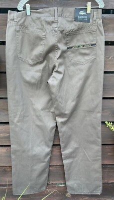 Pantalones chinos marrón Lacoste con logotipo de colección talla 36x31 Foto 1 de 4