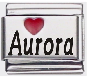 Aurora Laser Name Italian Charm Link - Picture 1 of 7