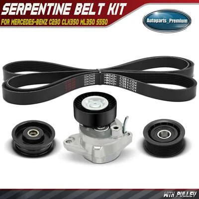 4x Serpentine Belt Drive Component Kit for Mercedes-Benz C230 CLK350 ML350 S550 - Image 1 of 4