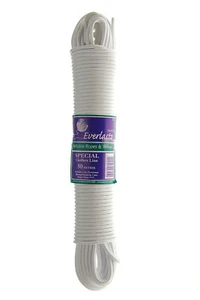 TWIN PACK - 20M EVERLASTO 'SPECIAL' PLASTIC CLOTHES/WASHING LINE WHITE PVC  - Picture 1 of 1