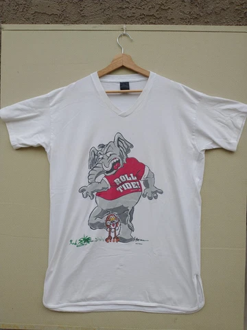 Vintage Alabama Crimson Tide Shirt Single Stitch USA Roll Tide Big Al 2XL vtg Cover