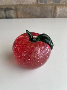 Vintage Lenox Glass Strawberry Paperweight - Picture 1 of 5