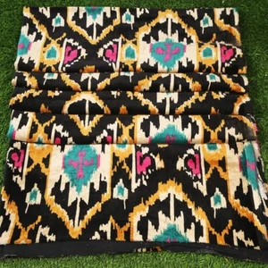 Soft Velvet Ikat Print Fabric Indian Dress Sewing Upholstery Fabric BY The Yard - Picture 1 of 5