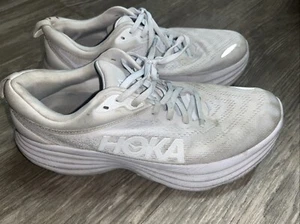 Hoka One One Bondi 8 Womens Size 8 B White Athletic Running Shoes Sneakers - Picture 1 of 5