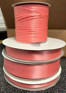 SATIN RIBBON | Coral Pink | 25mm 91m Roll Christmas Wedding Car Hamper Gift Bows - Picture 1 of 2