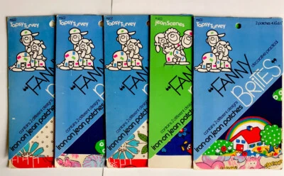 Rare Vintage Iron On Patches Jeans & Clothes Hippie Topsy Turvey Fanny Brites 9 - Image 1 of 4