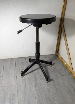 Vintage Photogenic Machine Adjustable Swivel Black Metal Posing Stool MCM - Image 1 of 4