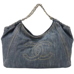 Bolso de Mano USADO CHANEL Kokokabas GM Cadena Denim Indigo 11º - Imagen 1 de 15