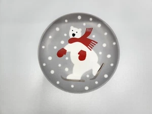 Cassa e Barile Orso Polare Piatti Antipasto Dessert Set di 4 Pattinaggio su Ghiaccio Grigio - Foto 1 di 4