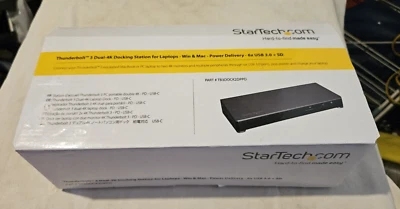 Estación de acoplamiento StarTech TB3DOCK2DPPD Thunderbolt 3 Dual-4K con adaptador de CA Foto 1 de 4