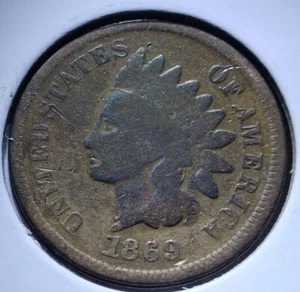 1869 Indian Cent Penny Key Date Great Condition!!! BEAUTIFUL COIN!! - Picture 1 of 2