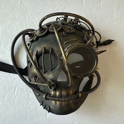 Skull Steampunk Gears Masquerade Mask- Black Gold Costume Cosplay Art - Image 1 of 4