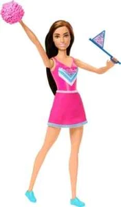 Barbie Cheerleader Modepuppe rosa Uniform Bommel Flagge Hund NEU HXC35 - Bild 1 von 6