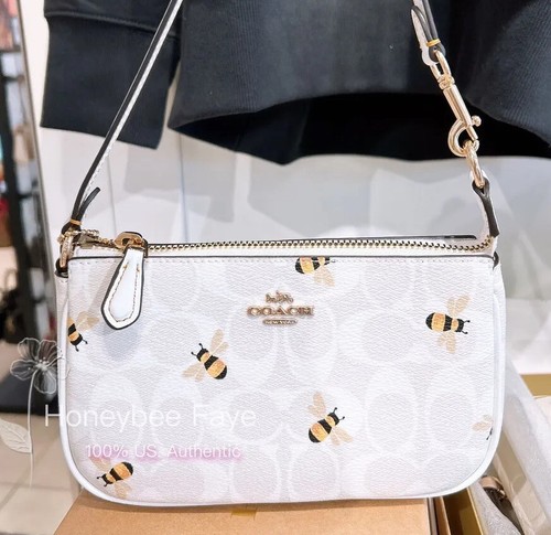 Coach Nolita 19 pollici tela firmata nuova con etichette con stampa ape C8673