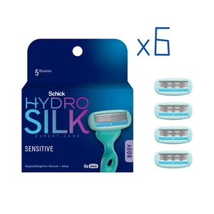 Schick Hydro Silk Hypoallergenic Sensitive 6 Packungen mit 5 Klingen Damen Rasiererfüllung - Bild 1 von 3