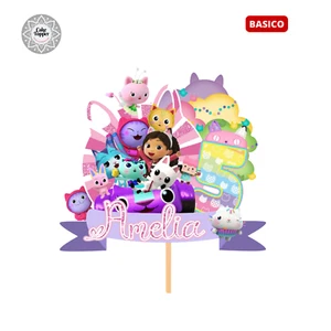 DECORACIÓN PARA TARTA DE CUMPLEAÑOS, CAKE TOPPER PERSONALIZADO, GABBY - Imagen 1 de 2