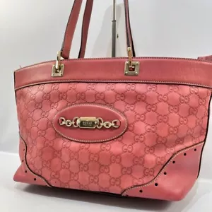 VINTAGE ALTE Gucci Tasche Rosa Leder AM595 - Bild 1 von 19