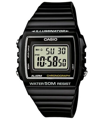 Unisex Uhr CASIO ILLUMINATOR W-215H-1AVDF Silikon Schwarz Chrono Weckfunktion - Bild 1 von 4