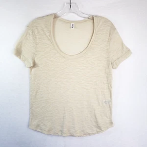 bp. T-Shirt Damen SM Beige U-Ausschnitt Bluse Baumwollmischung Kurzarm Preppy - Bild 1 von 6