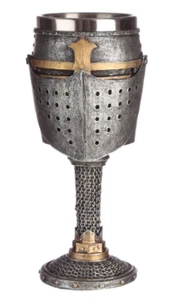 *NEU* Mitteralterlicher dekorativer Kelch Krug Helm Kettenhemd Fantasy Gothic - Bild 1 von 4