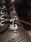 Silver Tone Chicken Cockeral Fancy boot Lace Charms. Dr Marten Accessories.