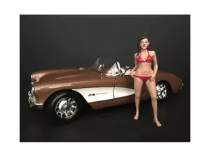 OCTOBER BIKINI CALENDAR GIRL FIGURE FOR 1/24 SCALE MODELS AMERICAN DIORAMA 38274 - Picture 1 of 3