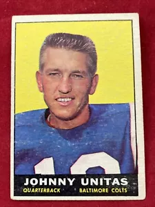 Johnny Unitas 1961 Topps Football Card #1 Baltimore Colts HOF EX-MINT - Foto 1 di 16