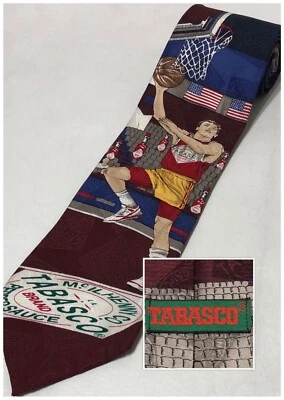 Corbata de novedad de seda 100 % importada para jugador de baloncesto TABASCO para hombre hecha en EE. UU. Foto 1 de 4