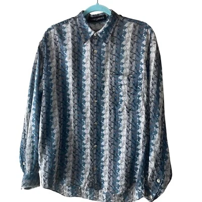 Camisa Jhane Barnes Vintage Para Hombre Talla Mediana Multicolor Manga Larga Algodón Puro Foto 1 de 4