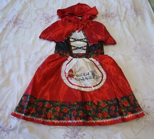 Girls Little Red Riding Hood costume dressup outfit dress+hood 3-4Y - Picture 1 of 8