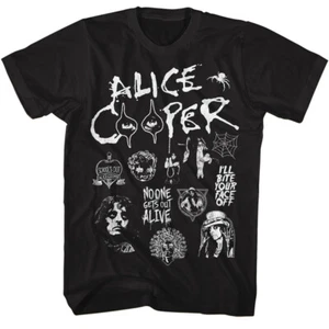 Alice Cooper No One Gets Out Alive Men's T Shirt Shock Rock Concert Merch - Picture 1 of 5