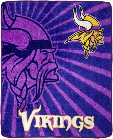 NFL Minnesota Vikings 100% Super Soft Sherpa Throw Blanket Large 50" X 60" Cover