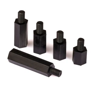 Vite distanziale esagonale filettato maschio a femmina in nylon nero M3 M4 maschio - Foto 1 di 6