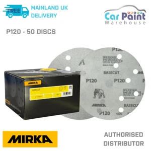 Mirka Basecut P120 Grit 150mm DA H&L Sanding Discs 50pk 6" Paper Abrasive Grit - Picture 1 of 10