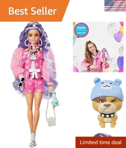 Barbie Bambola Extra con 15 Accessori e Adorabile Pet - Divertimento Trendy Playtime - Foto 1 di 8