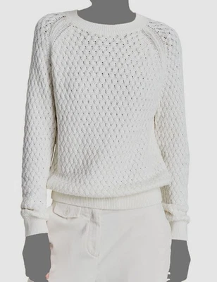 Suéter Boss Orange by Hugo Boss Para Mujer Blanco Fino Algodón Manga Raglán Talla L Foto 1 de 2