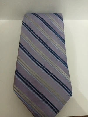 Corbata de seda a rayas moradas Van Heusen Foto 1 de 3