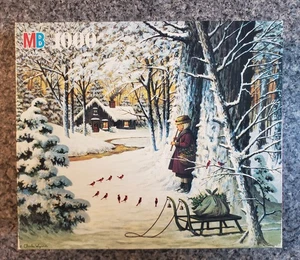 Milton Bradley Charles Wysocki CARDINAL CHRISTMAS 1000 piece puzzle COMPLETE - Picture 1 of 6