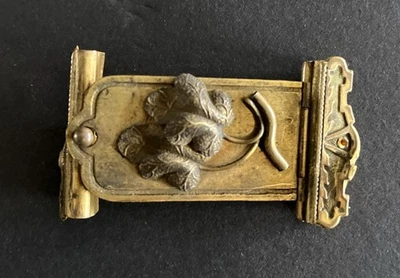 Antique Brass Book Clasp Part c1800s Photo Album Book Binding Enclosure - Image 1 of 4
