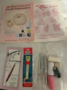 1990's Purrfect Punch Set-punches/thread/transfers/brush - Picture 1 of 3