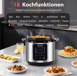 Schnellkochtopf Multikocher Druckkochtopf 6L Quadro  Reisgarer Reiskocher - Bild 1 von 5
