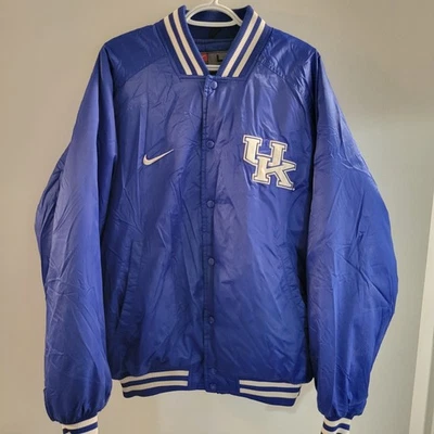 Vintage Nike Team Kentucky Wildcats UK Satin Bomber Jacket Men's Size Large Blue - Image 1 of 4