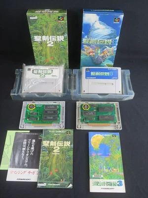 Super Famicom seiken densetsu 2 3 II III game Nintendo Japan SFC games boxed jp - Image 1 of 4