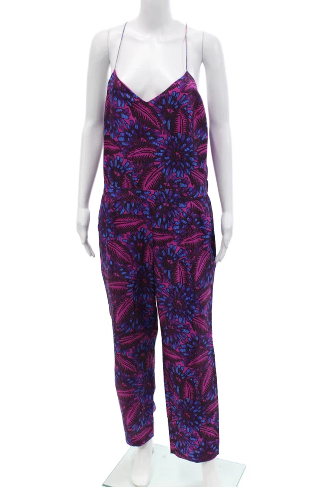 J Crew Women's V-Neck Spaghetti Straps Straight Leg Jumpsuit Floral Size 8 - Image 1 of 4